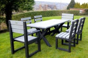 TDP's Wheatcroft garden dining table and chair set