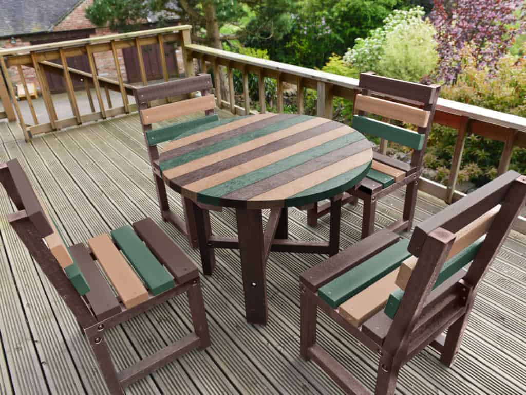 TDP Cromford Lee's Outdoor Dining Set made from UK Recycled Plastic coloured in Earth style