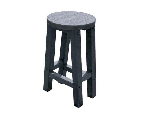 TDP Recycled plastic round stool in black
