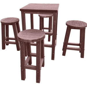 TDP Recycled plastic Poser table with round chairs in Brown